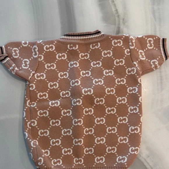 Designer Tan Dog Sweater - Picture 2 of 2